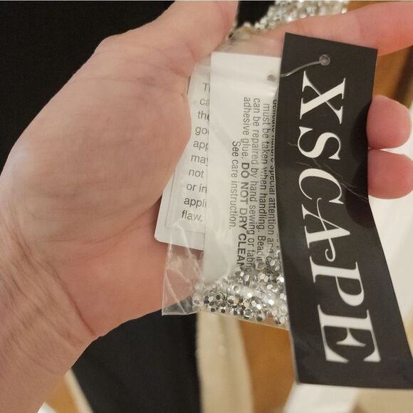 Xscape "Sarah" Long Jersey Knit with Caviar Beaded Sides Dress SIZE 4 NWT - Picture 9 of 11